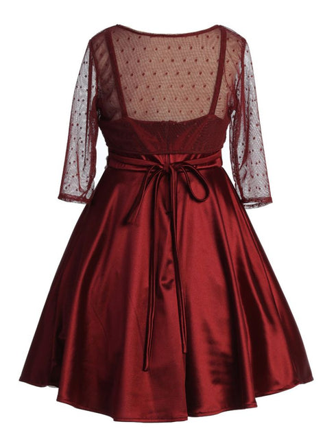 Just Kids Girls Satin Dress with Rhinestone Belt and Sheer Embroidered Bolero, Sizes 4-14 - SophiasStyle.com
